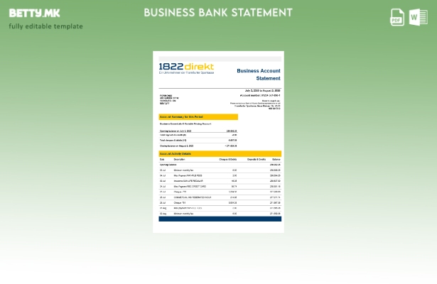 модерен стил сметка директно извод на банкарска на претпријатието Шаблон за Word